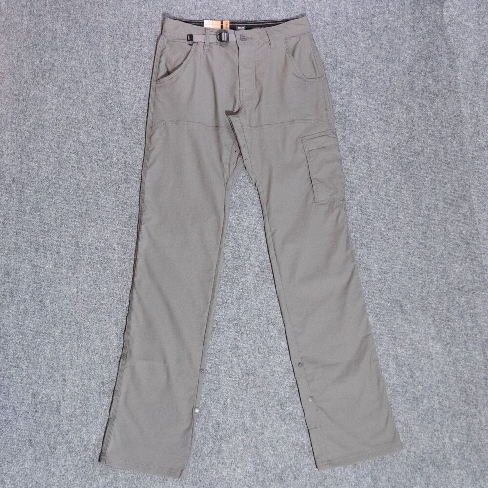 NWT Prana Stretch Zion Pants II Mens 28x36 Gray Relaxed Straight Hiking Gorpcore